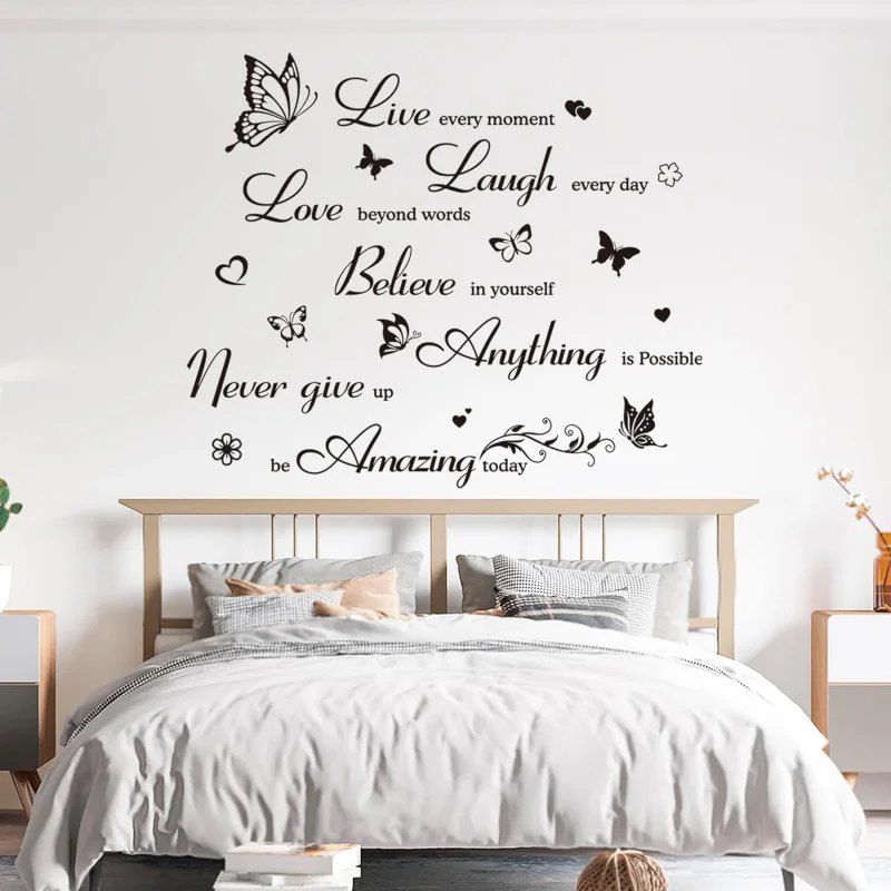 แรงบันดาลใจ Wall Decals คําคมสติ๊กเกอร์ติดผนังสร้างแรงบันดาลใจ Wall Art บวก Word ตกแต่งห้องนอนห้องนั่งเล่น