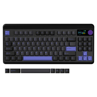 M87 PRO Retro Black Purple OLED Display Knob 75% TKL Tri-Mode Wireless Mechanical Keyboard Hot Swap Gamer Keyboard  RGB Backlit