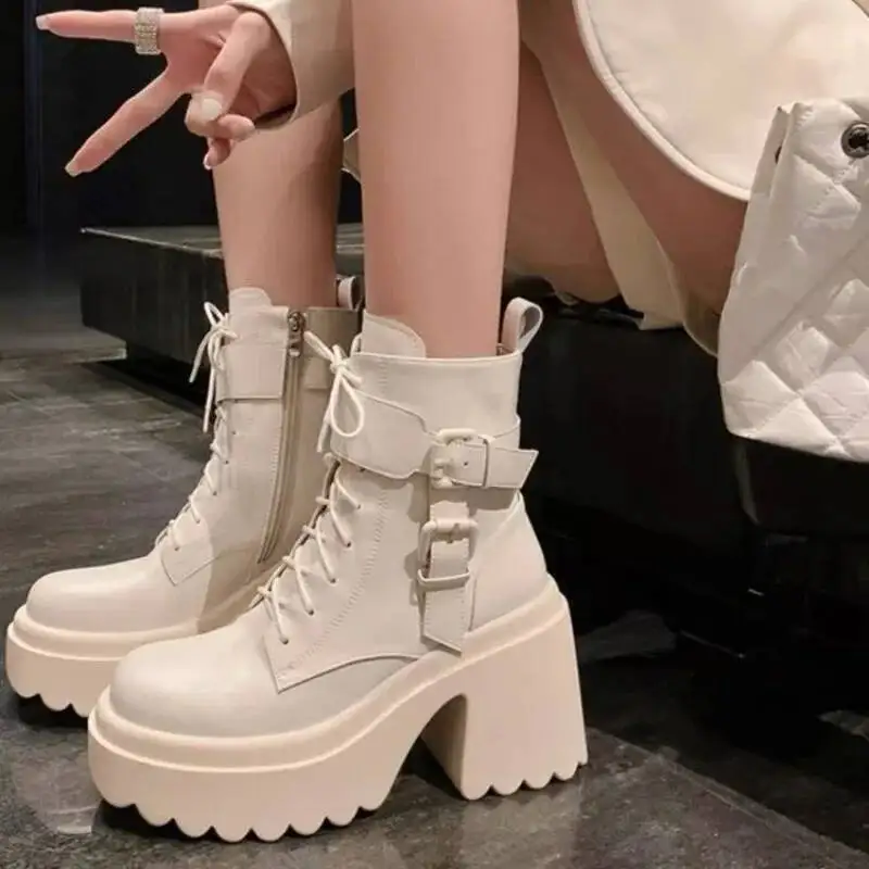 

High Heels Women Ankle Boots Platform Chunky Winter Shoes Sexy Designer New Dress Party Chelsea Boots Brand Pumps Botas