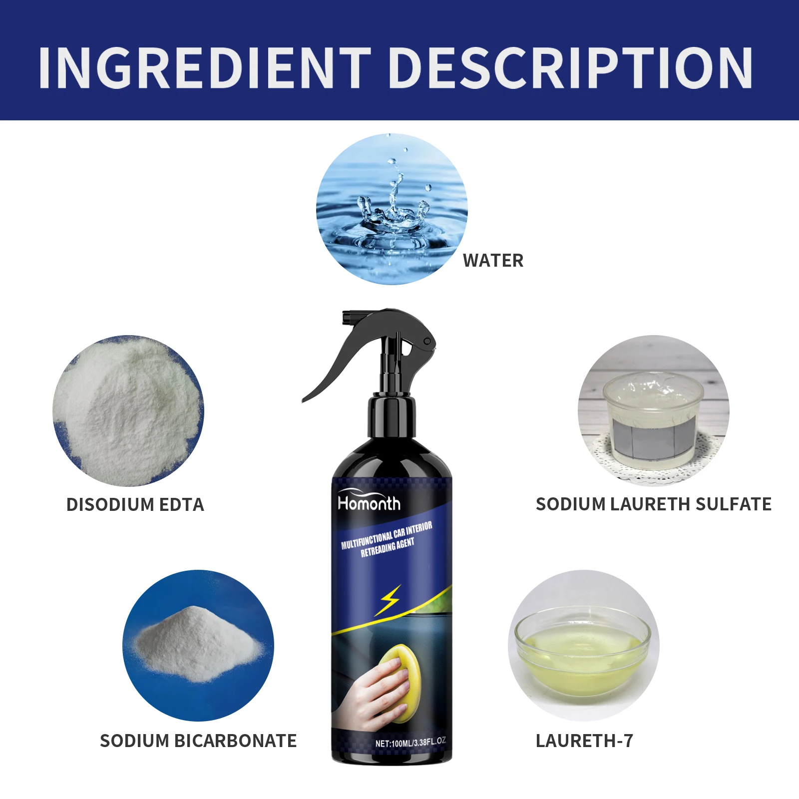 بخاخ تفصيل السيارة الداخلي 100 مل منظف داخلي متعدد الأغراض ومحامي للوحة القيادة وحواف بلاستيكية للحماية من الأشعة فوق البنفسجية والغبار