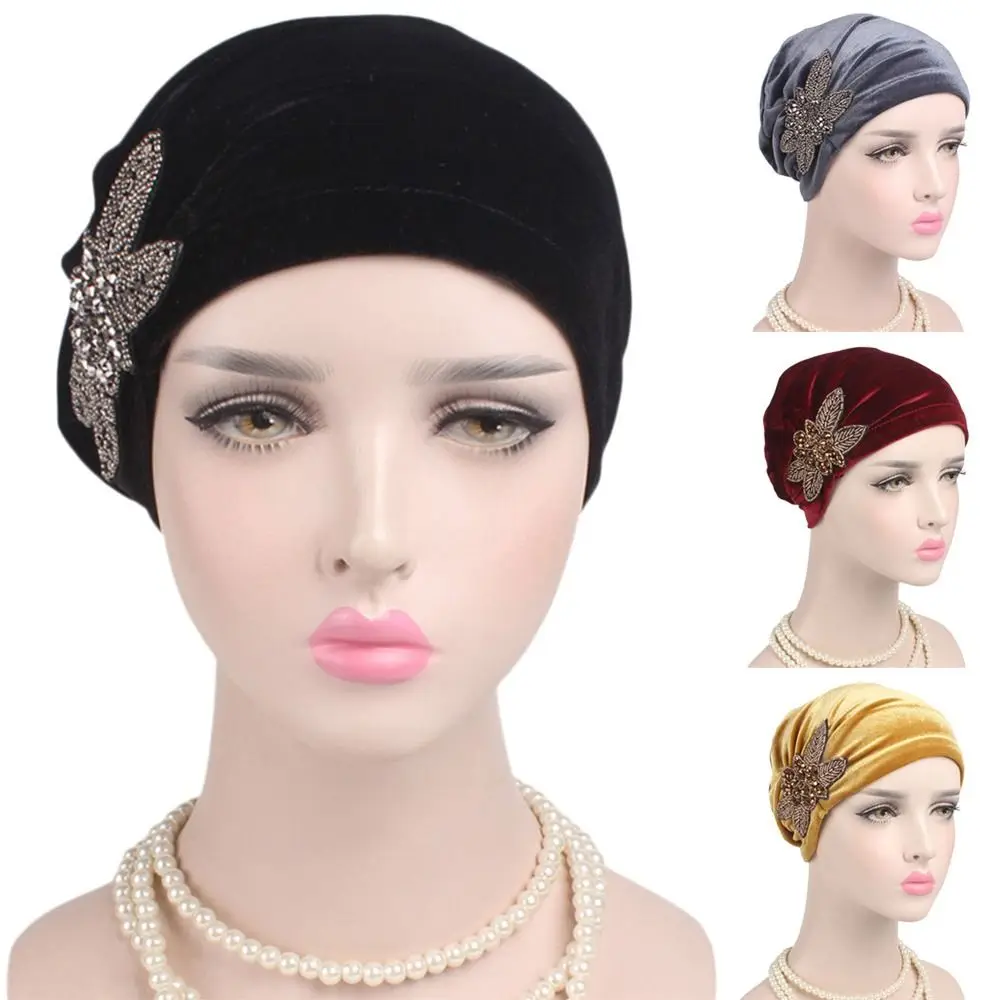 

Women Hijab Scarf Islamic Head Wrap Velvet Headbands Soft Bonnet Turban Hat Chemo Cap