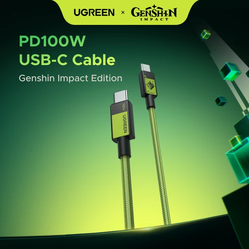 UGREEN Genshin Impact Edition PD 100W USB-C a USB-C Cable de carga rápida USB C para Samsung iPhone 16 15 Cable tipo C
