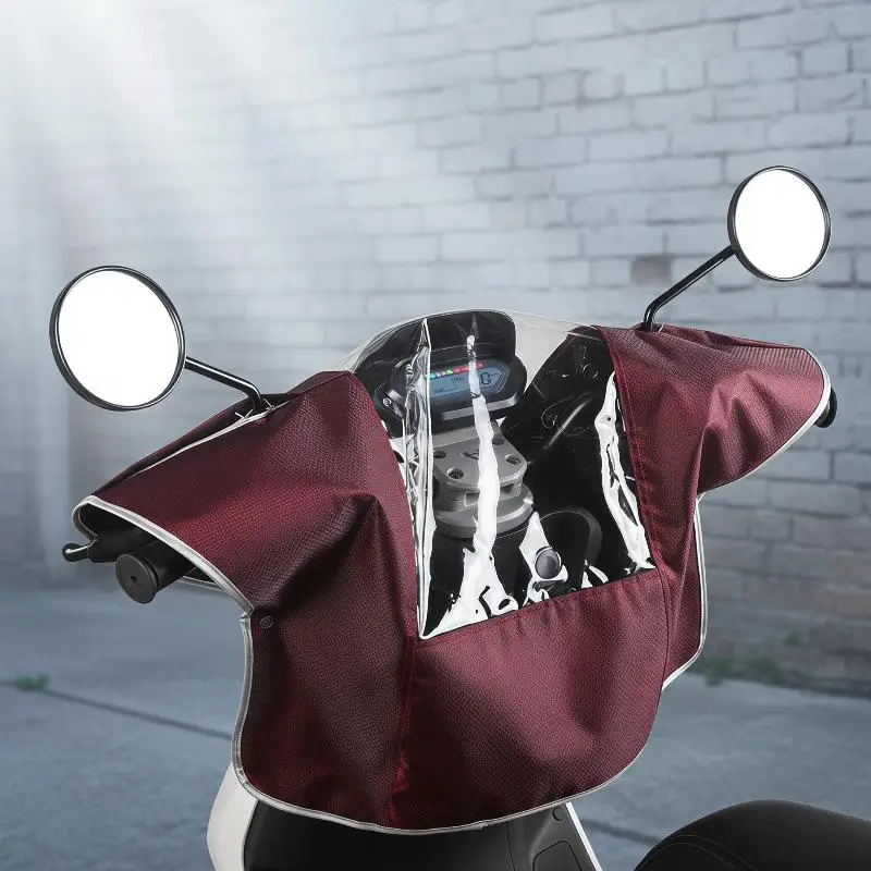 Electric Scooter Dashboard Rain Cover Clear Window Waterproof Zipper Easy Removal for E-Scooter Rainy Day Commute