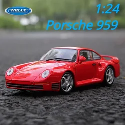 WELLY 1:24 Porsche 959 Alloy Sports Car Model Diecast Metal Toy Vehicles Car Model High Simulation Collection Gifts Toys Boys