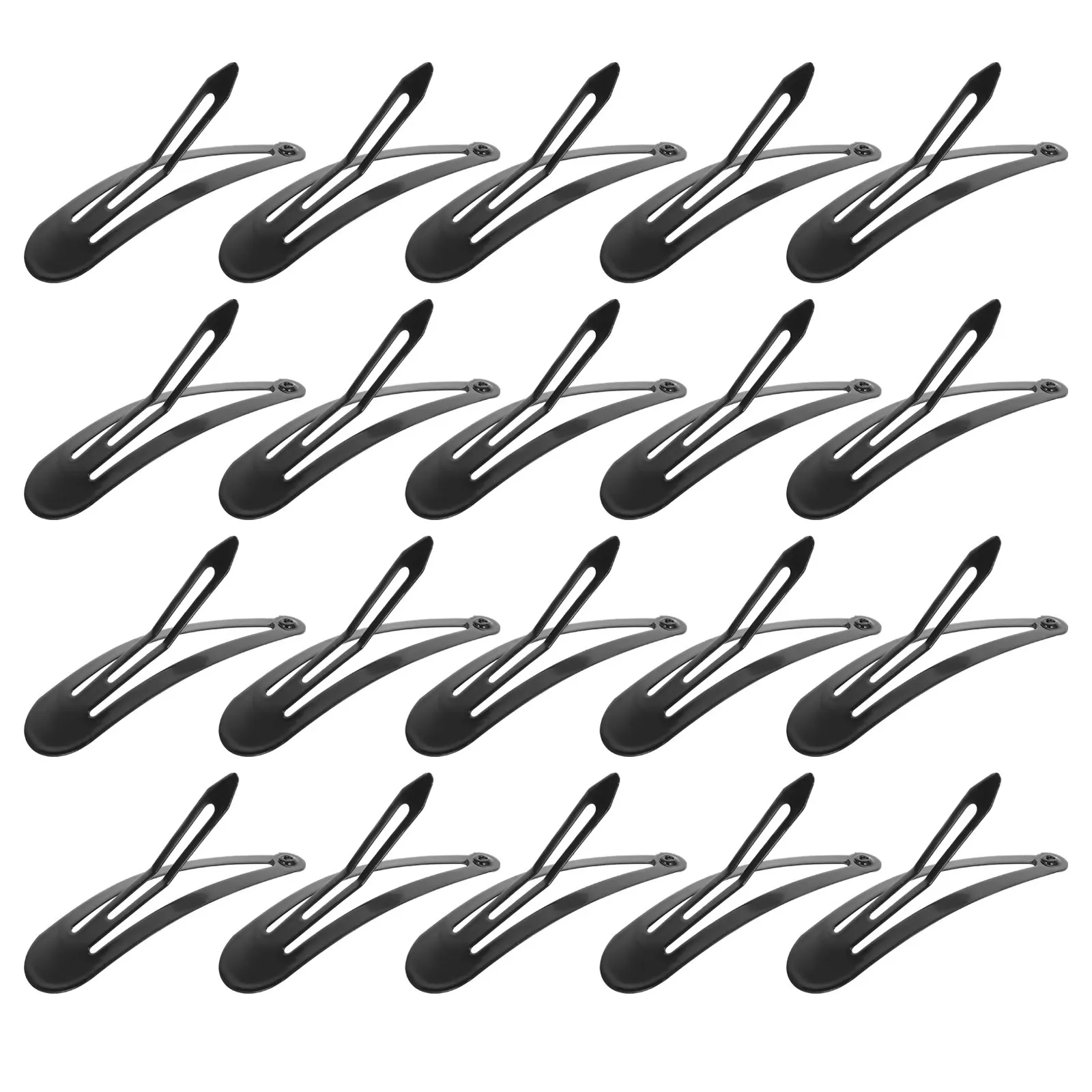50Pack Snap Hair Clips Metal Barrettes 6.5cm Black for Girls Women Shine Finish Easy Use Keep Loose Hair in Place Hairpins