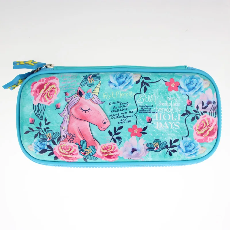 Koreanische Version der Kinder Feder mäppchen weibliche Schüler Bleistift Tasche Rose Einhorn niedlichen großen Kapazität Stift Box Schul material