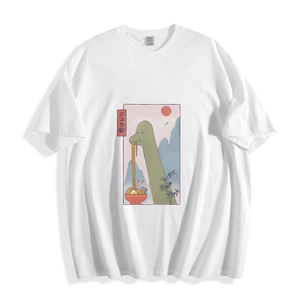 귀여운 공룡 여름 여성 코튼 티셔츠 하라주쿠 그래픽 티셔츠 90s 프린트 티셔츠 패션 미적 반팔 루즈 탑