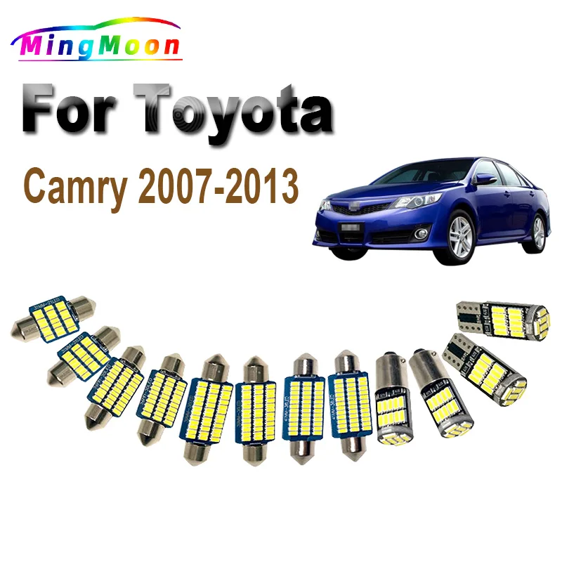 

13 шт. Canbus для 2007 2008 2009 2010 2011 2012 2013 Toyota Camry купольная лампа для автомобиля, лампа для чтения карты, интерьерная лампа