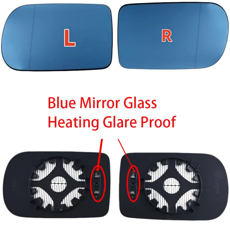 For the Old Models BMW 5 Series E39 7 Series E38 1995–2000 Car Left/Right Side Heated Rearview Mirror Glass White / Blue Mirror