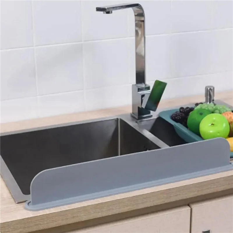 ABHB-2X Reusable Sink Splash Guard Silicone Countertop Water Baffle Prevent Water Splashing Out Board Bathroom Kitchen Tool