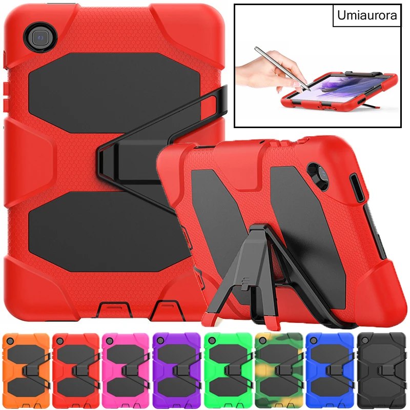 For Samsung Tab A9+ A9 Plus SM-X210 X110 A7 A8 SM-X200 T220 S6 Lite 10.4 inch Full Body Silicon PC Tablet Case Stand Rugged Case