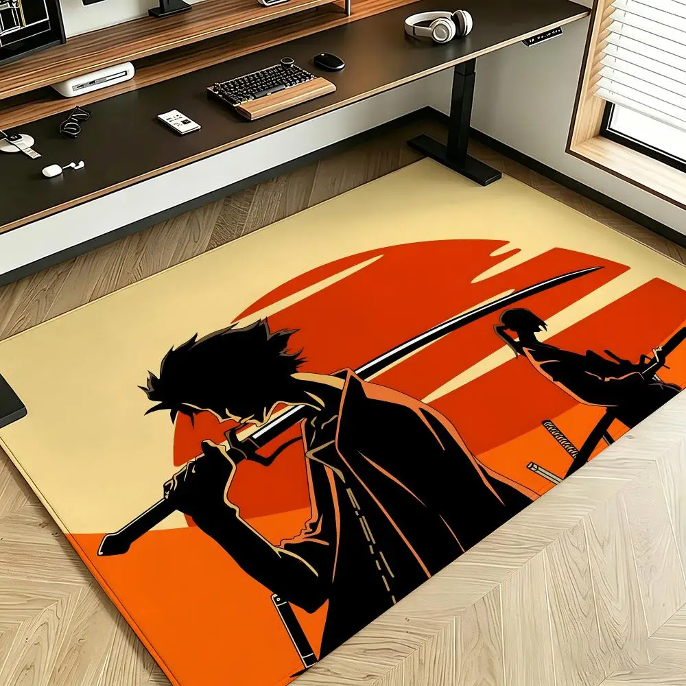 anime S-Samurai C-Champloo Floor Mat Soft Flannel Floor Mat  Suitable for Entryways, Living Rooms, Bedrooms, and Bathrooms