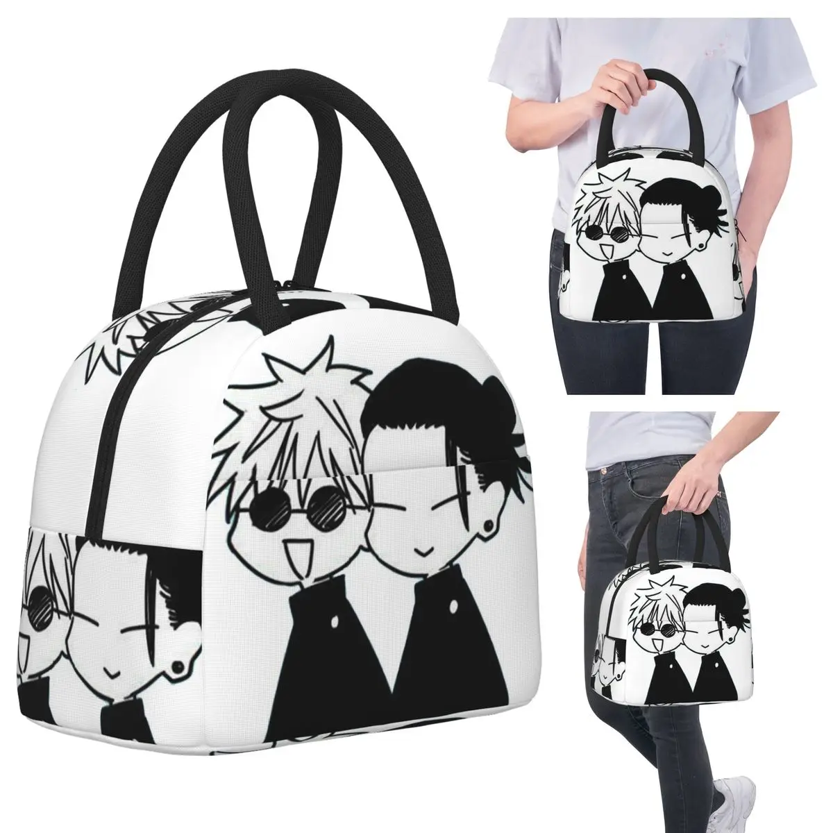 

Gojo Satoru And Geto Suguru Изолированная сумка для обеда для детей Школьный холодильник Термальная коробка для еды Сумка Герметичные коробки для завтрака Контейнер