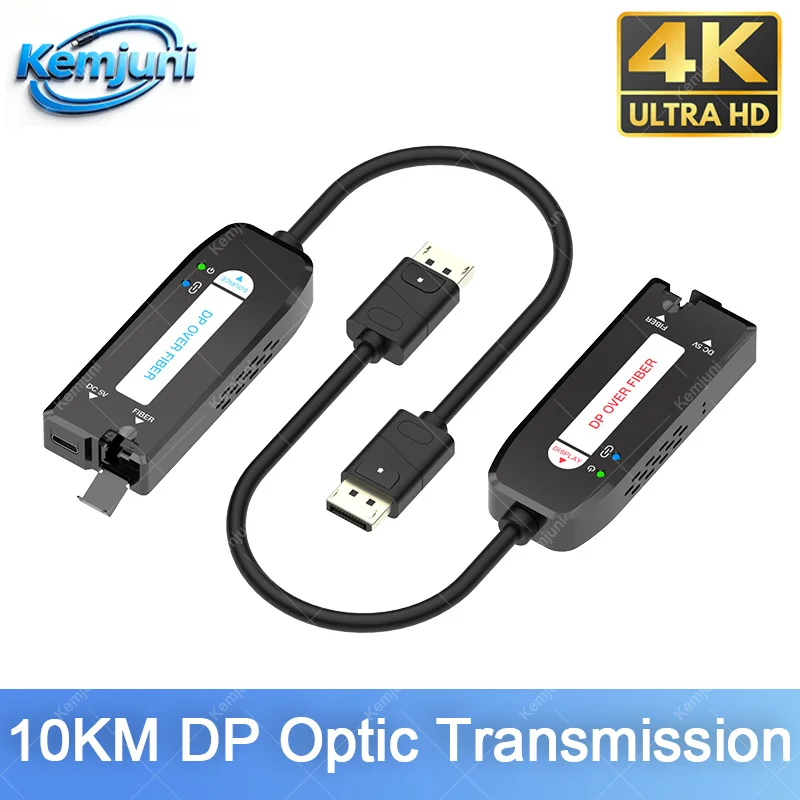 DP Fiber Extender HD 4K 60HZ Synchronous Fiber Receiver 10KM LC Interface Single-mode Multi-mode Delay Free Transmission Line