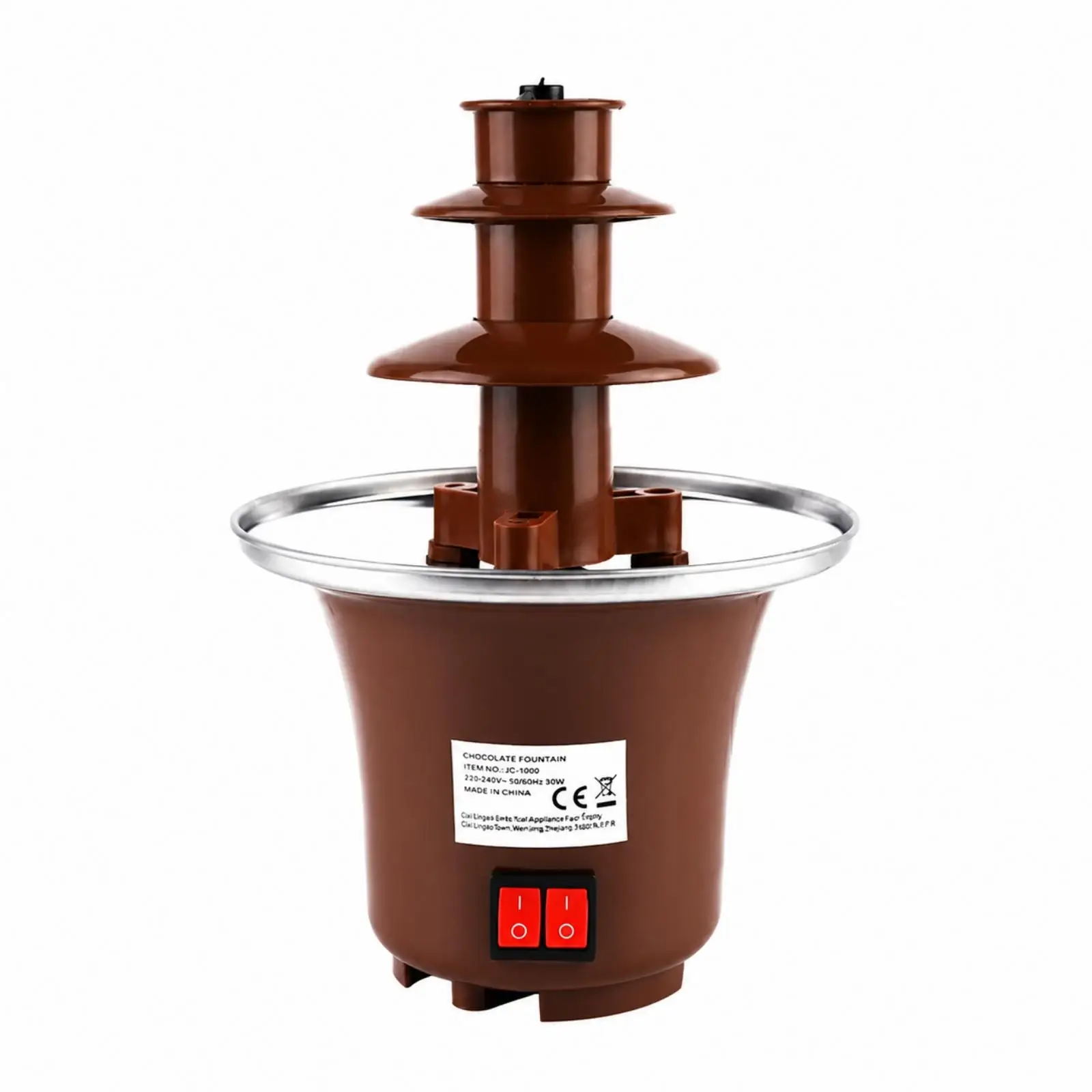 Home Use Chocolate Fountain Machine PP PC Aluminum Construction Smooth Pouring Stream for Fruit Treats Party Dessert Table Setup