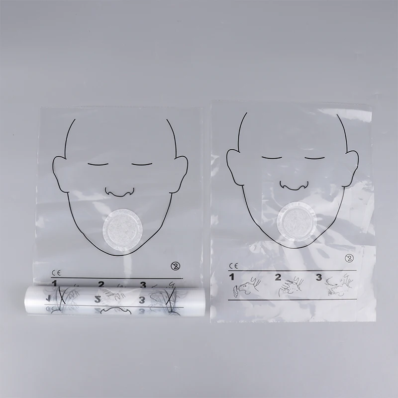 5/30PCS Portable Breathing Mask Disposable CPR Training First Aid Resuscitator Mask CPR Face Shield Roll Rescue Kit Tool