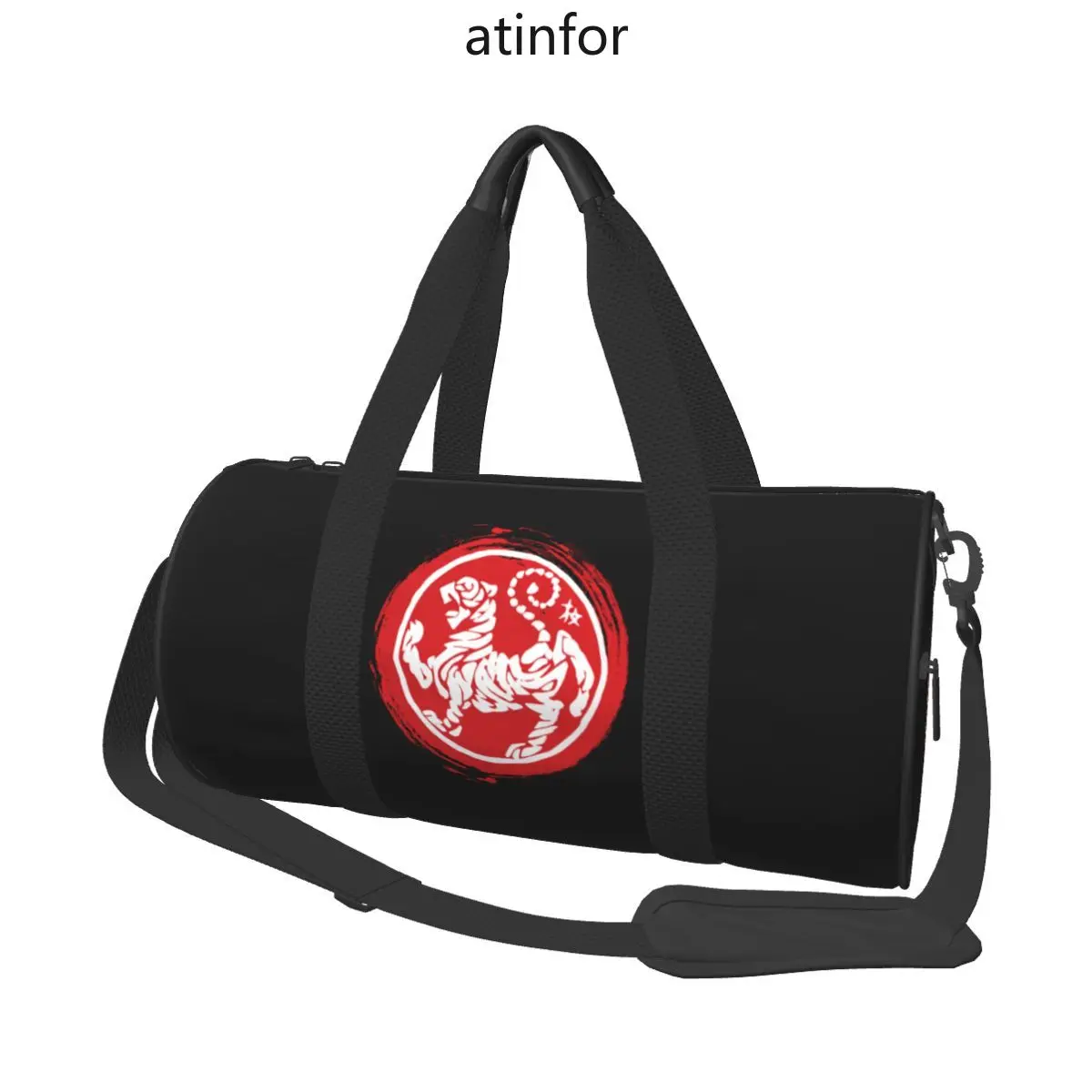 Karates Logo Gym Bag Martial Arts Japan Tiger Portable Travel Bag Gym Accessories Training  Handbag Retro Fitness Bag For Men