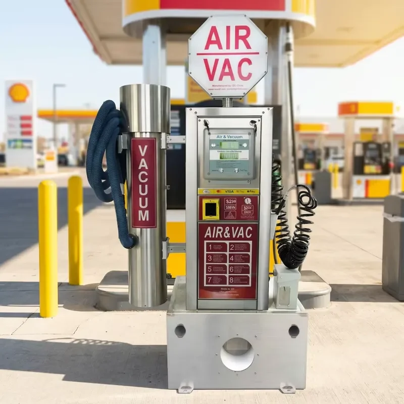 G5 CE Stainless Steel Outdoor Tyre Inflator Tower Self-Service Air Compressor with Vacuum Cleaner Metal Air Inflation Machine