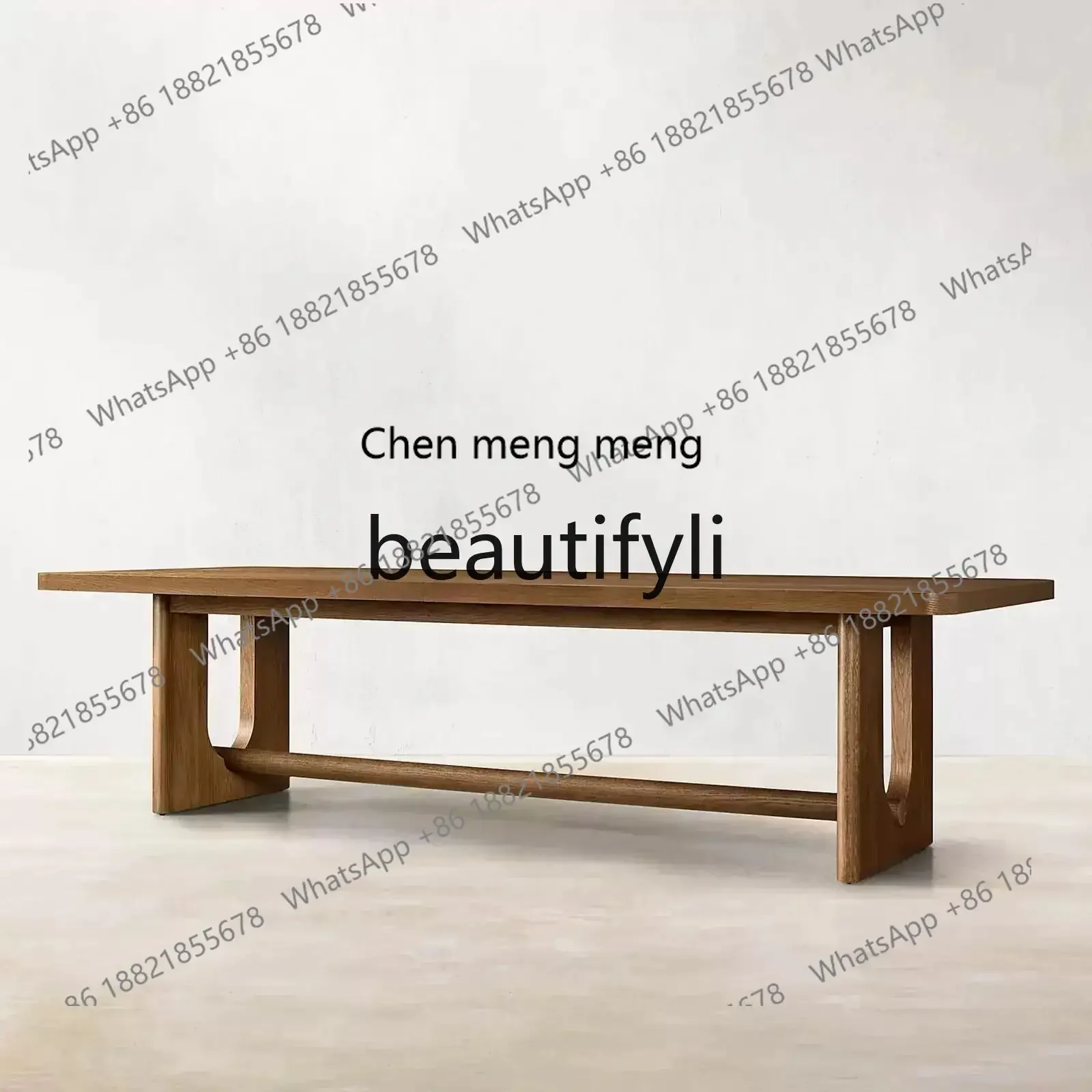Rectangle walnut designer long table simple office conference table antique restaurant table2936