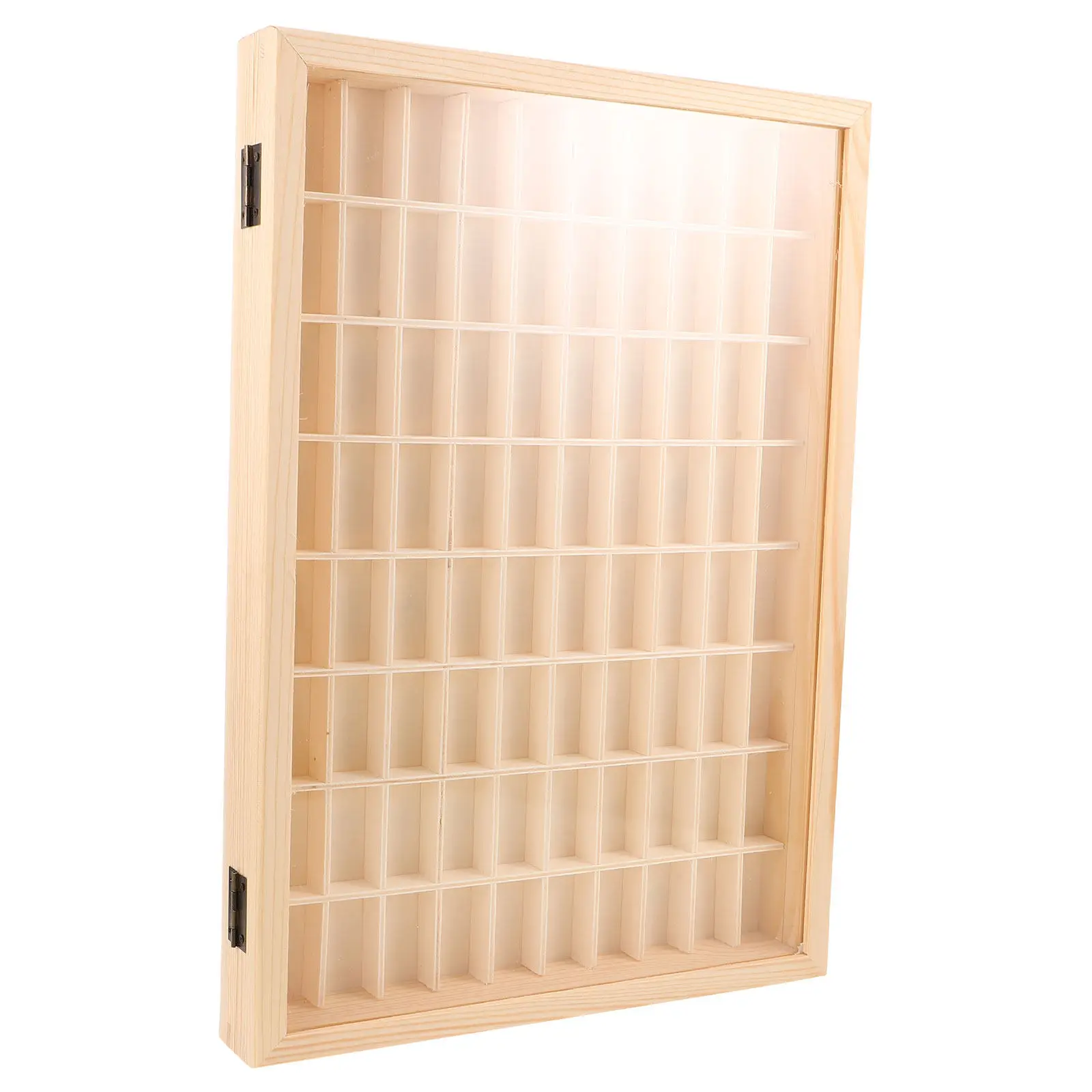 Crystal Specimen Storage Box 80 Compartments Wooden Rock Collection Organizer Box for Minerals Gems Stones Display Storage Case