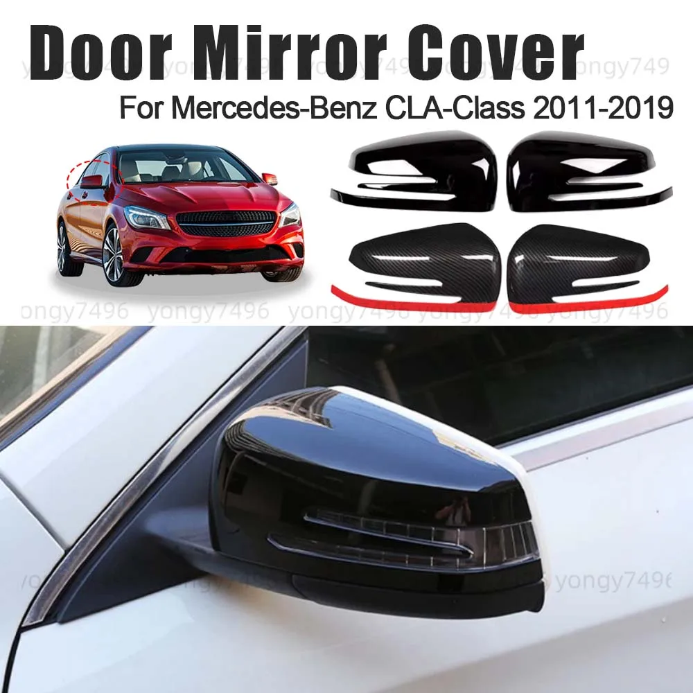 

Обновленная крышка дверного зеркала автомобиля для Mercedes-Benz CLA-Class 2011-2019, глянцевое черное углеродное волокно, матовый черный автомобильные аксессуары