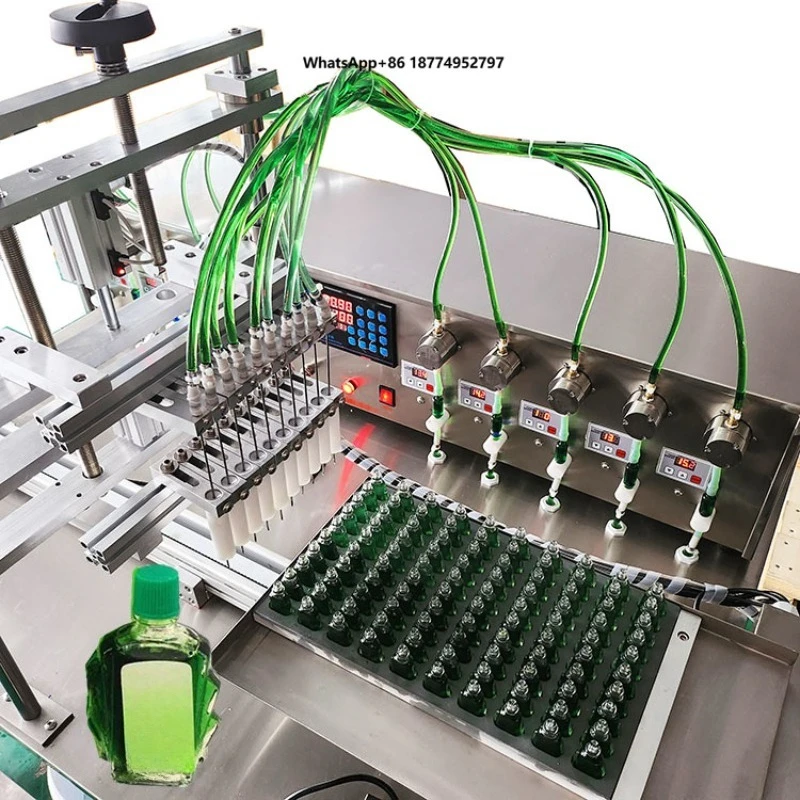 Quantitative 10 Nozzles 1ml 5ml 10ml Essential Oil Perfume Micro Peristaltic Pump Filling Machine for Vial Bottles