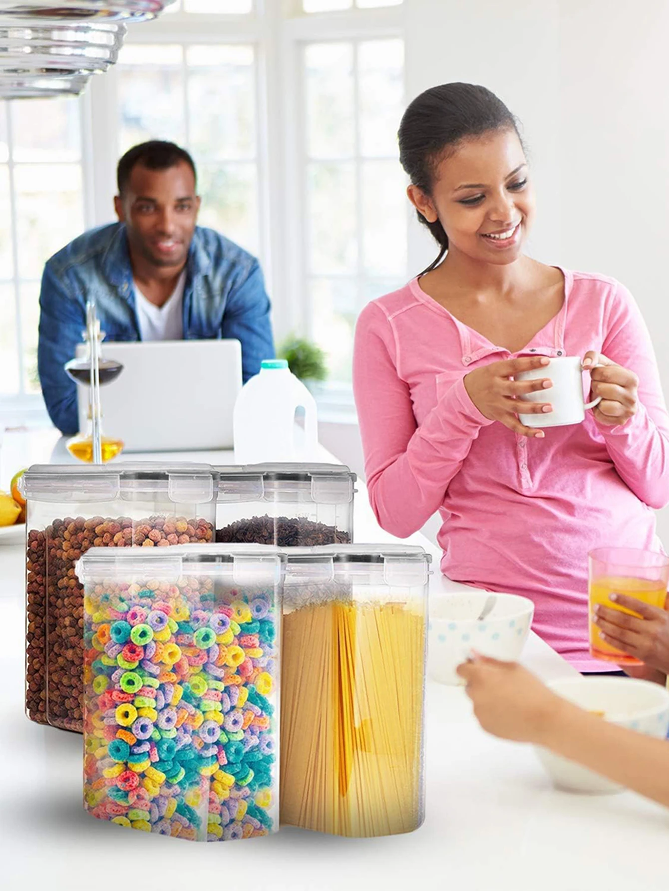 42pcs,Airtight storage bins, multi-purpose leak-proof and reusable food storage jars, portable and stackable food airtight bins