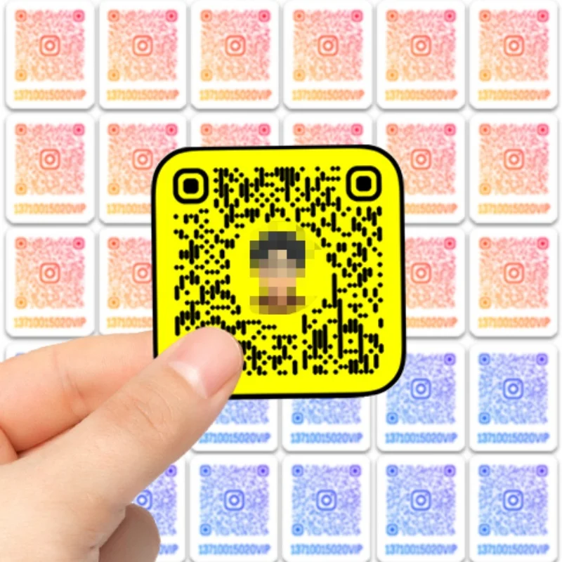 Waterproof Instagram vinyl printed QR code stickers, Personalised IG stickers, Social Media Stickers, Packagin