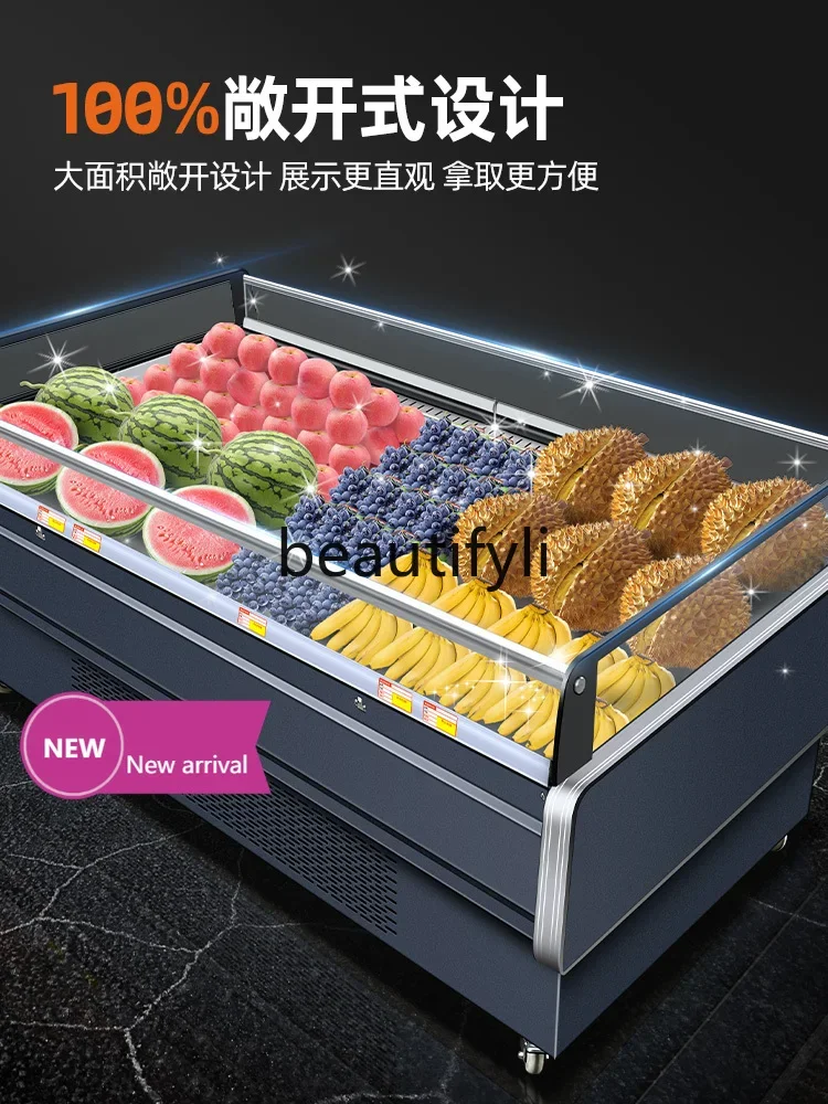 

x Refrigerated Display Cabinet Open, Fresh Keeping Cabinet Commercial Vegetable Fresh Supermarket Nakajima Freezerx X