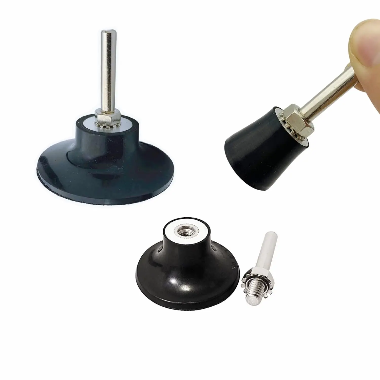 Kit adattatore per supporto disco con blocco a rullo a cambio rapido da 1/23 pollici 6 pezzi con gambo da 1/4 "per levigatura lucidante e preparazione della superficie