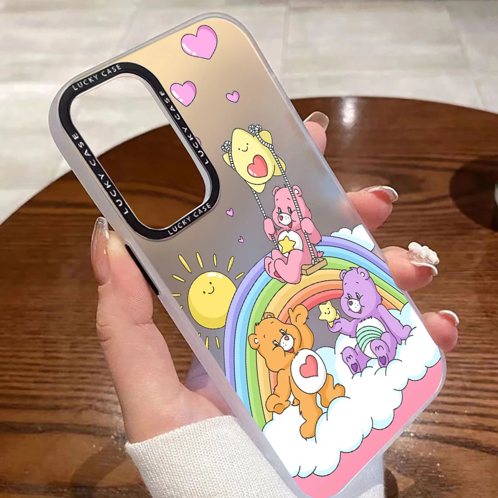 Cute C-Cares Cartoon Bears Case for Samsung A73 A72 A54 A53 A52 A34 A33 A32 A30 A24 A23 A22 A14 A13 A12 4G 5G Matte Luxury Cover