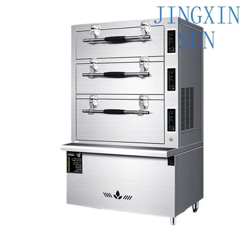 Commercial Three-Door Electric Gas Seafood Steamer for Hotel Restaurant Catering Canteen Steamed Fish Stew Soup Cabinet for