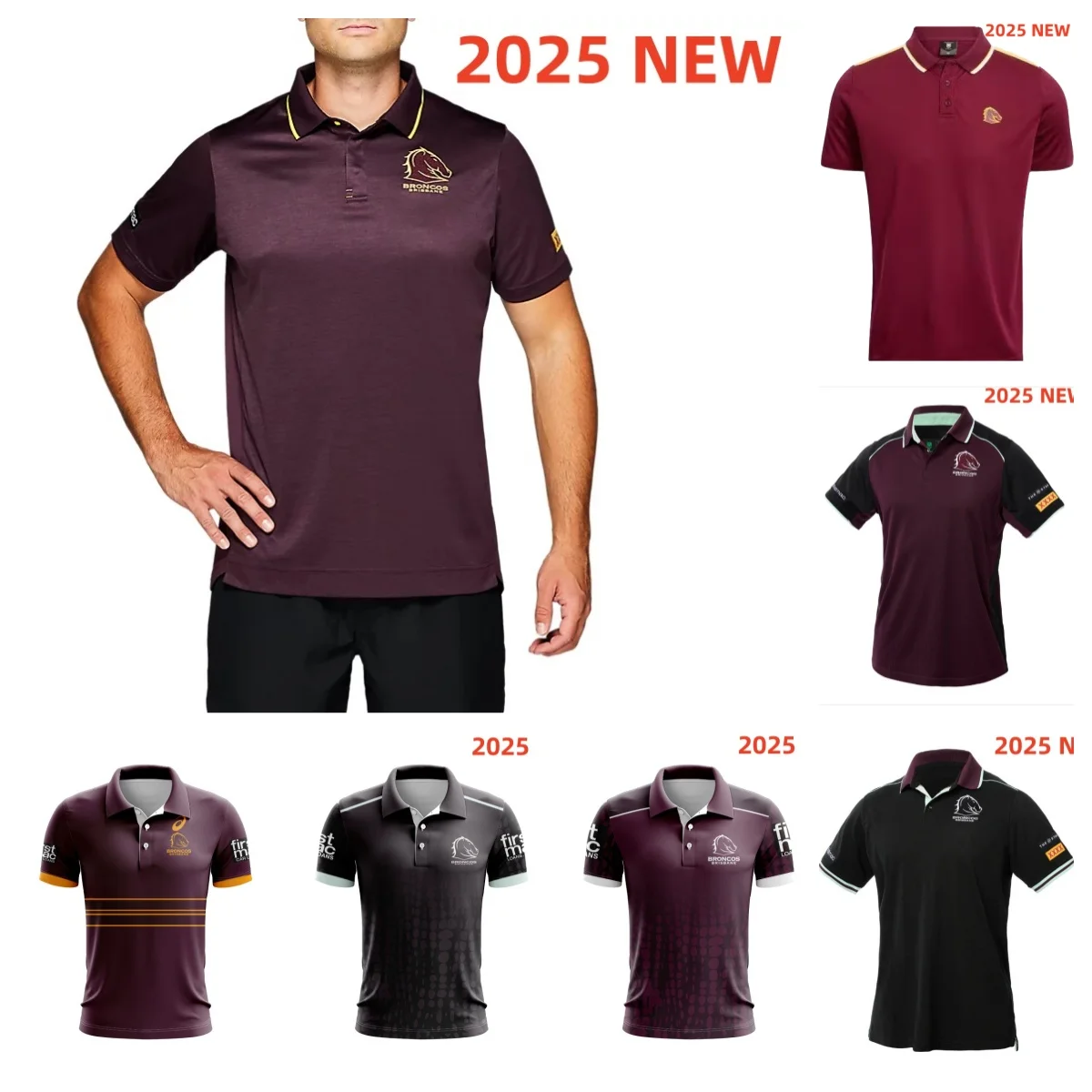 2025 Brisbane Home/Away/Training Jersey S-5XL-POLO