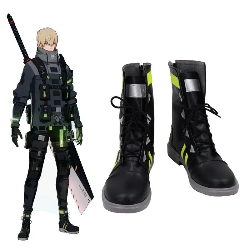 Kaumi Dark Energy Cosplay Shoes GRAY RAVEN PUNISHING Cosplay Props PU Shoes Halloween Boots Anime Accessories Custom Made