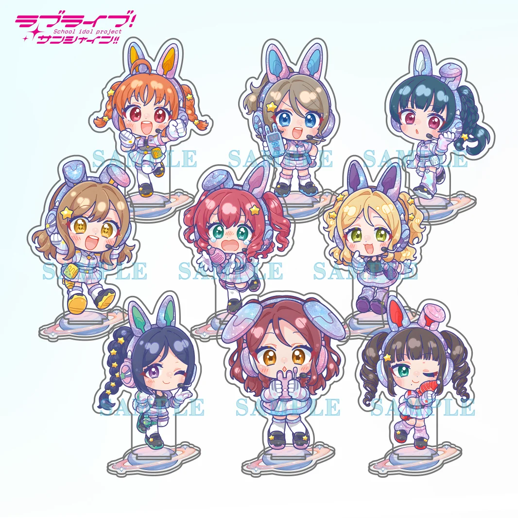 Anime Love Live! Sunshine!! Space Ranger Series Cute Chibi Acrylic Stand Desktop Decoration keychain Gift 10CM