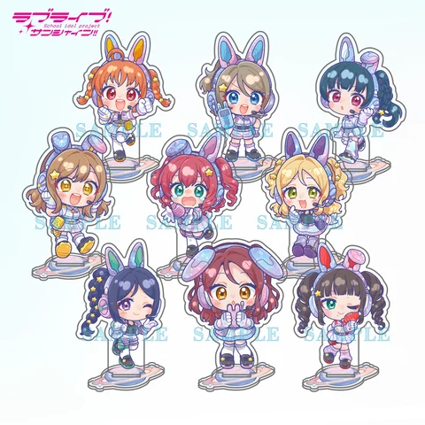 Anime Love Live! Sunshine!! Space Ranger Series Cute Chibi Acrylic Stand Desktop Decoration keychain Gift 10CM