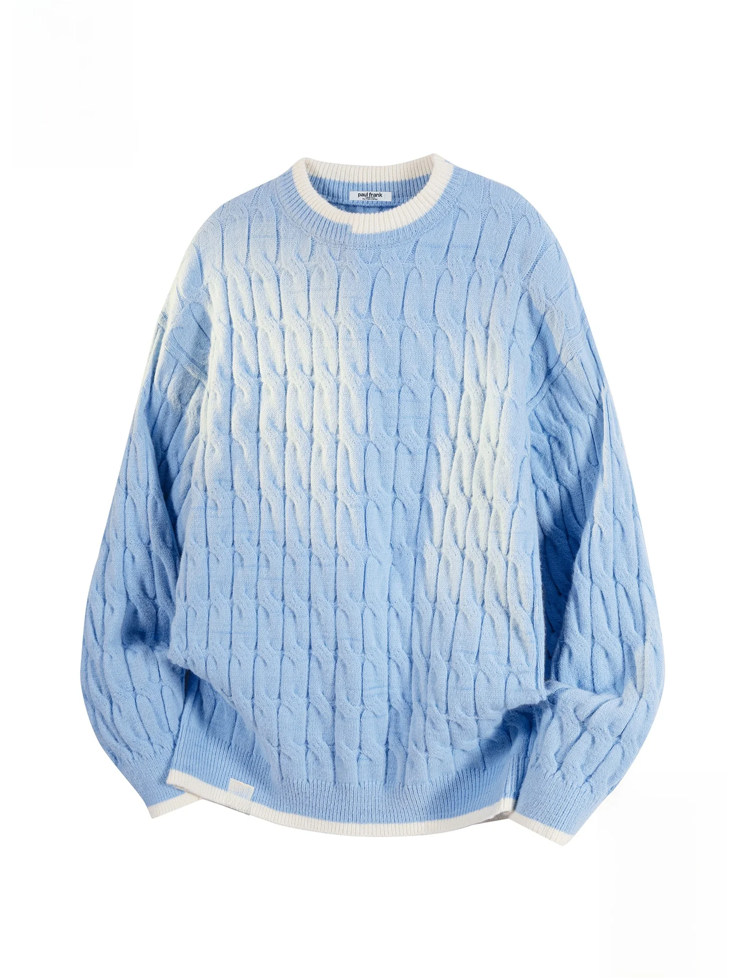 

PaulFrank Warm Knitted Loose Men's Sweatirt Winter Casual Top with Patchwork Color Design And Large Mouth Monkey Pattern