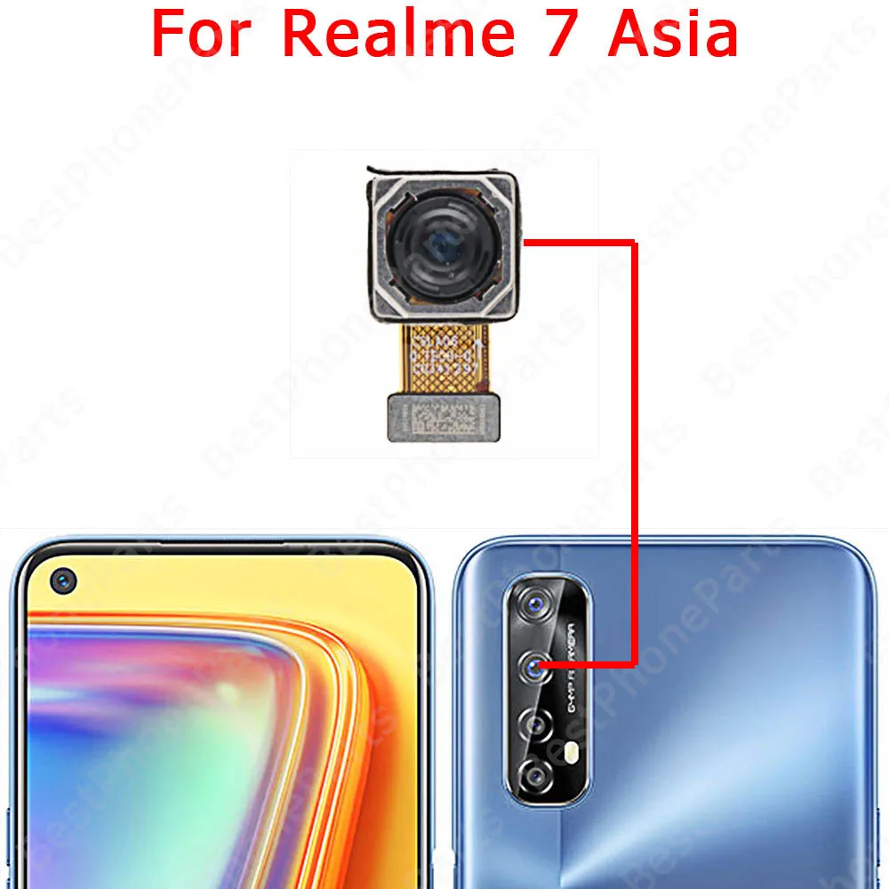 Selfie Back View Front Camera Module For Realme 7 Pro 7i Asia 7Pro 5G Global Rear Camera Repair Spare Parts Flex Cable