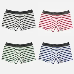 Algodão dos homens listrado Boxer Shorts, Roupa Interior Macia, Calcinhas Conforto, Pijamas, Cuecas Respiráveis, M-XL