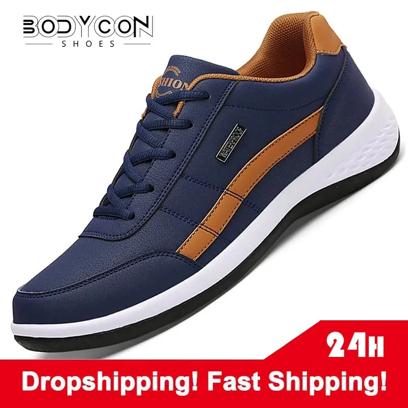 Men Shoes Leather Sneakers Trend Casual Shoe Italian Breathable Leisure Male Sneakers Non-slip Footwear Men Vulcanized Shoes