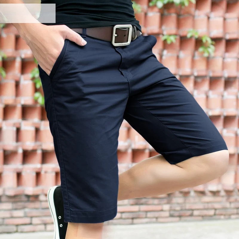 

Летние корейские мужские повседневные шорты-бриджи Slim Fit из тонкого хлопка с прямыми штанинами, средней посадкой, модные, для активного отдыха