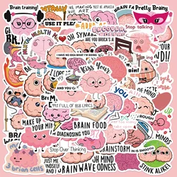 10/50Pcs Cute Brain Scientists Funny Stickers for Child Gift Decor Luggage Cartoon Funny Organ Language Sticker Decor Decal Pack