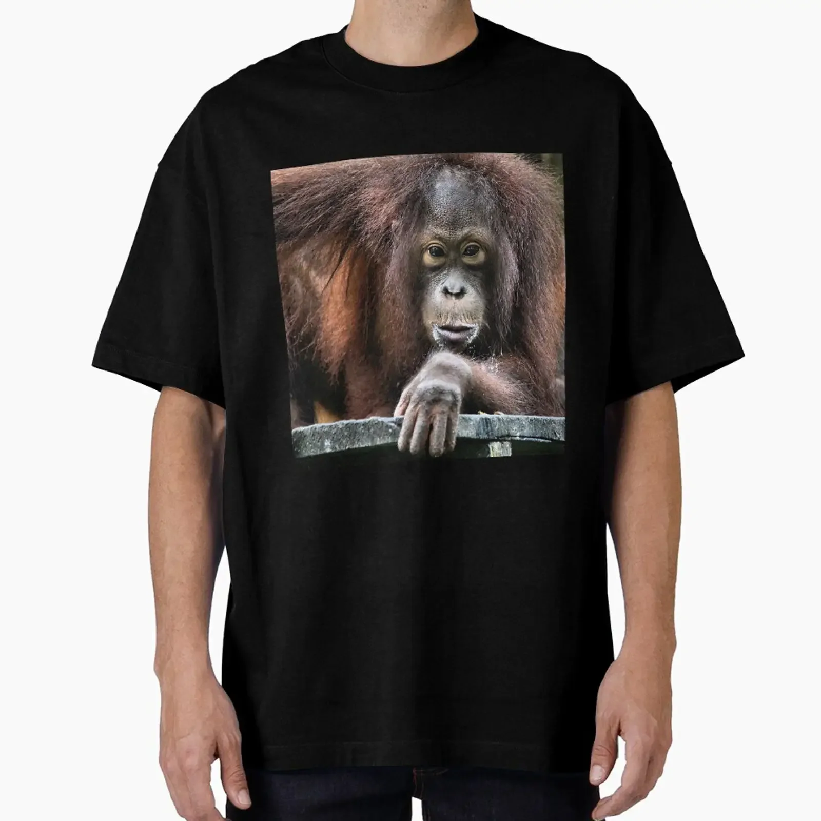 You Looking At Me Orangutan Sepilok Borneo designed and sold by Carole Anne vintage Washed Top For Everyday Wear