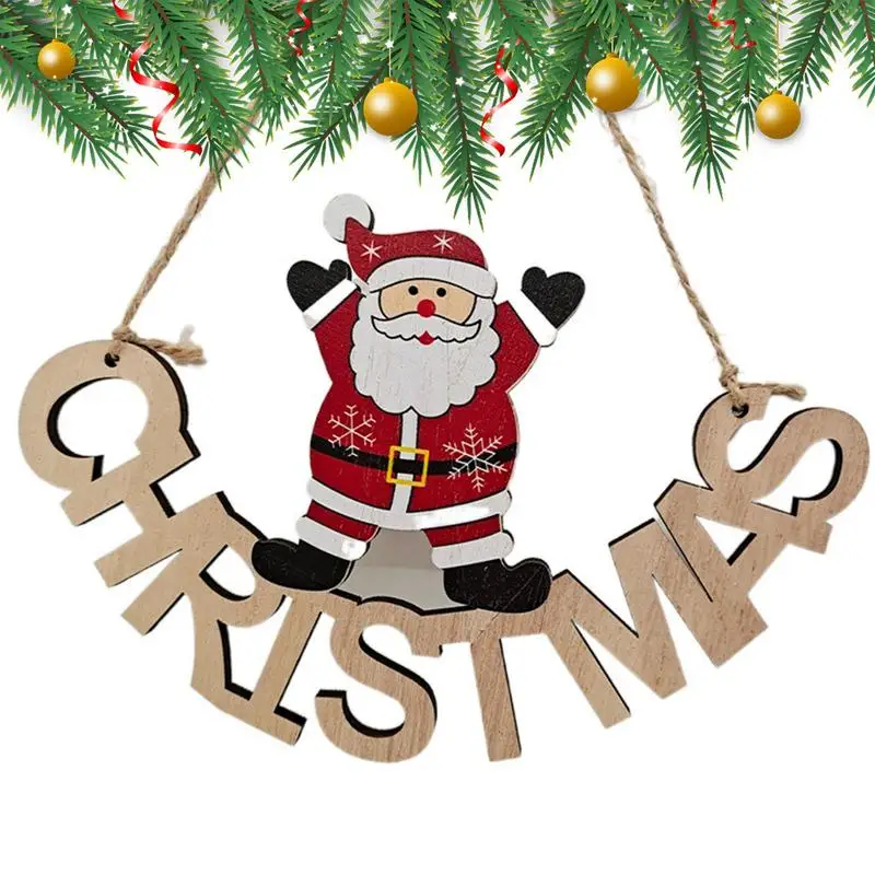Capodanno 2023 1 pz ornamento di natale ciondoli appesi in legno pupazzi di neve albero di natale decorazioni natalizie per la casa Navidad
