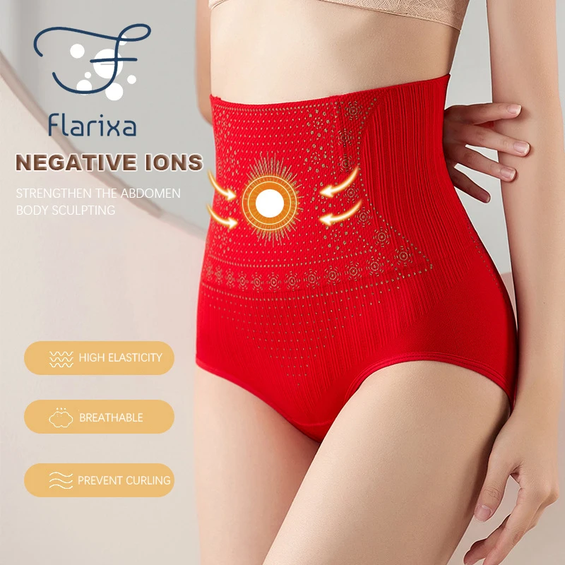 Flarixa High Waist Seamless Shaping Briefs Slimming Panties Women Faja Postpartum Abdominal Pants Body Shaper Underwear Slimmer