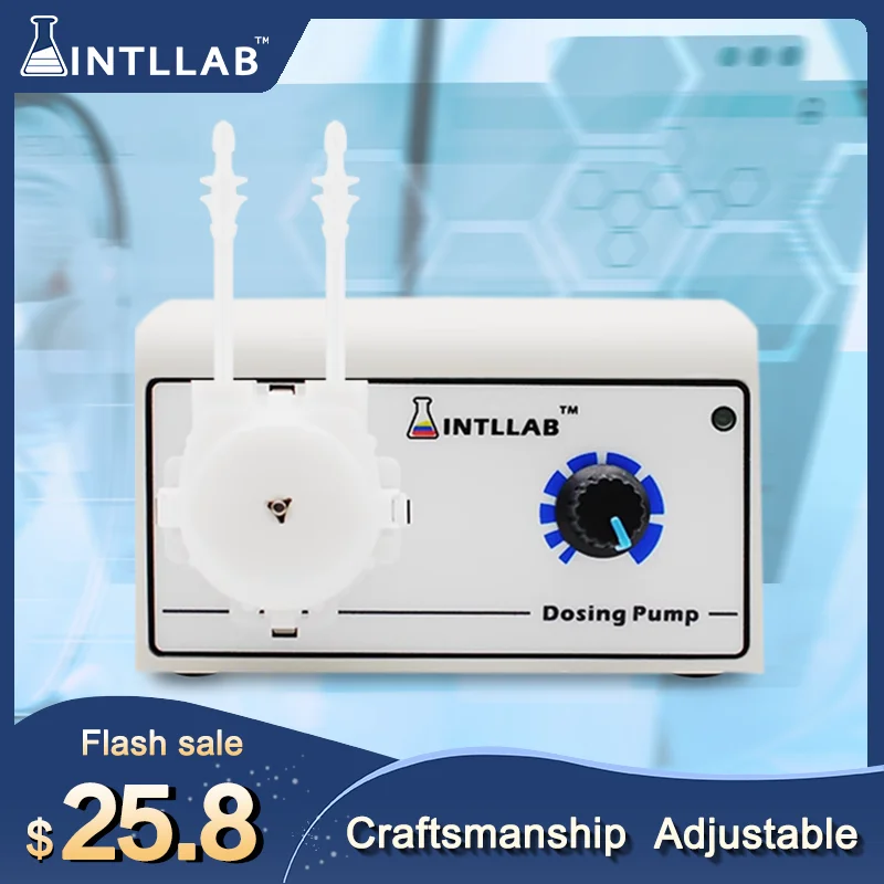 INTLLAB Peristaltic Liquid Pump Dosing Pump for Aquarium Lab Water Analytical