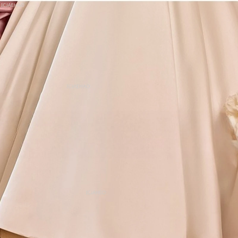 White Wedding Dress for Girls New Satin Princess Host Piano Performance Pageant Costume Party Gown Clothes Children Birthday view 6