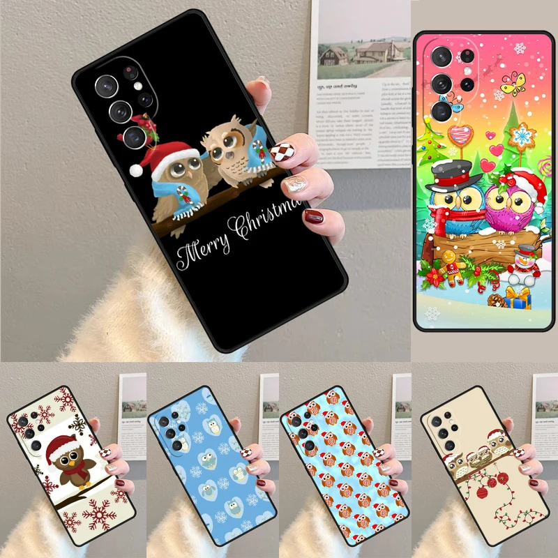 Christmas Owl Phone Case for Samsung Galaxy note 10 pro S26 Ultra S23 S24 FE S25 S21 S22 PLUS shockproof Cove