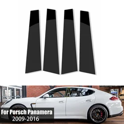 4Pcs Gloss Black Pillar Posts Fit For Porsche Panamera 2009-2016 2015 2014 2013 Door Side Window Decor BC Column Stickers Cover