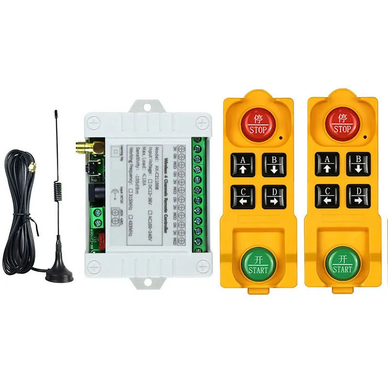433MHz Universal Wireless Remote Control DC12V 24V 36V 4CH Relay Radio controller Receiver Module RF Switch & Gate Garage opener